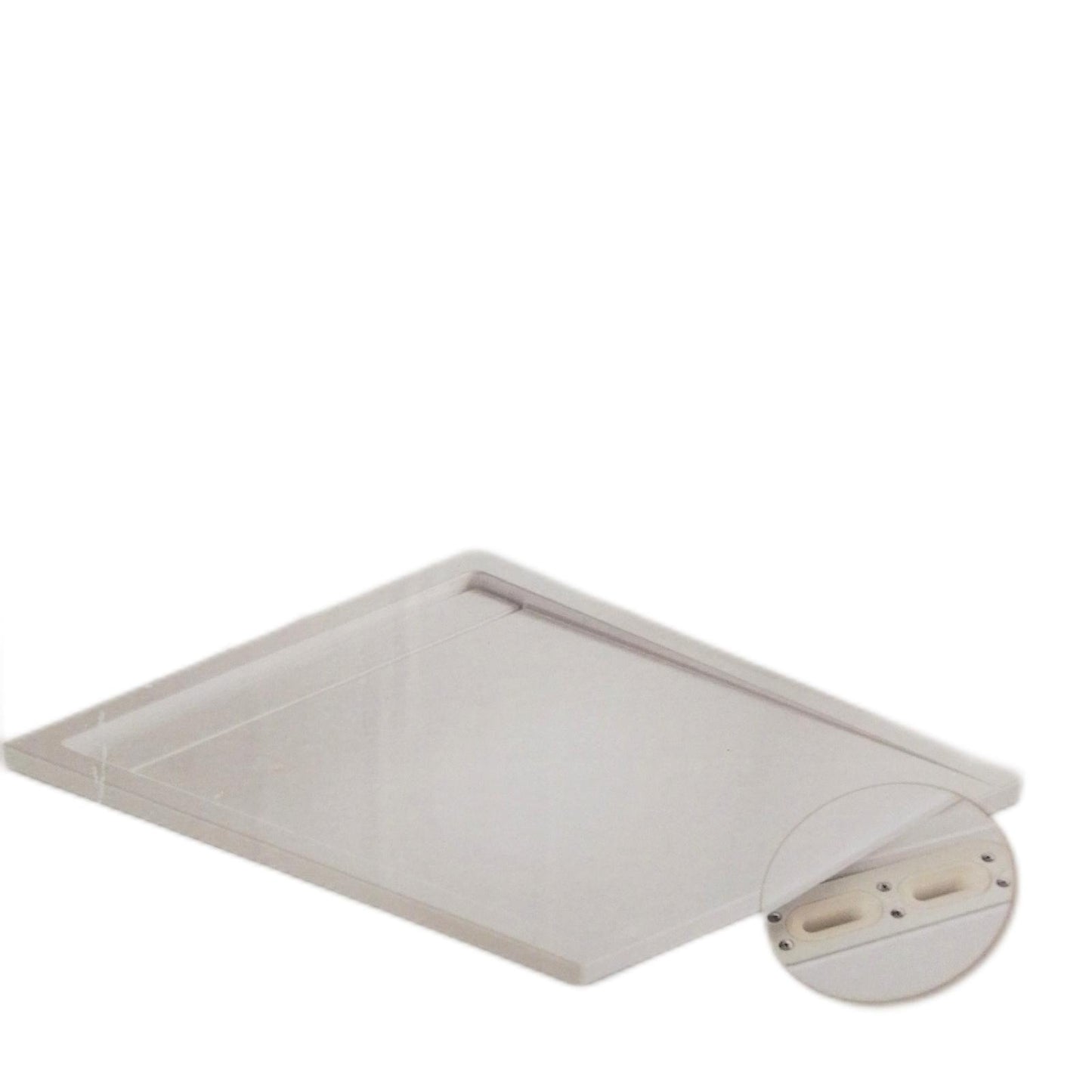 Camargue Tampico Flache Duschwanne mit Rinnenabdeckung Weiß 1000x800x40 mm