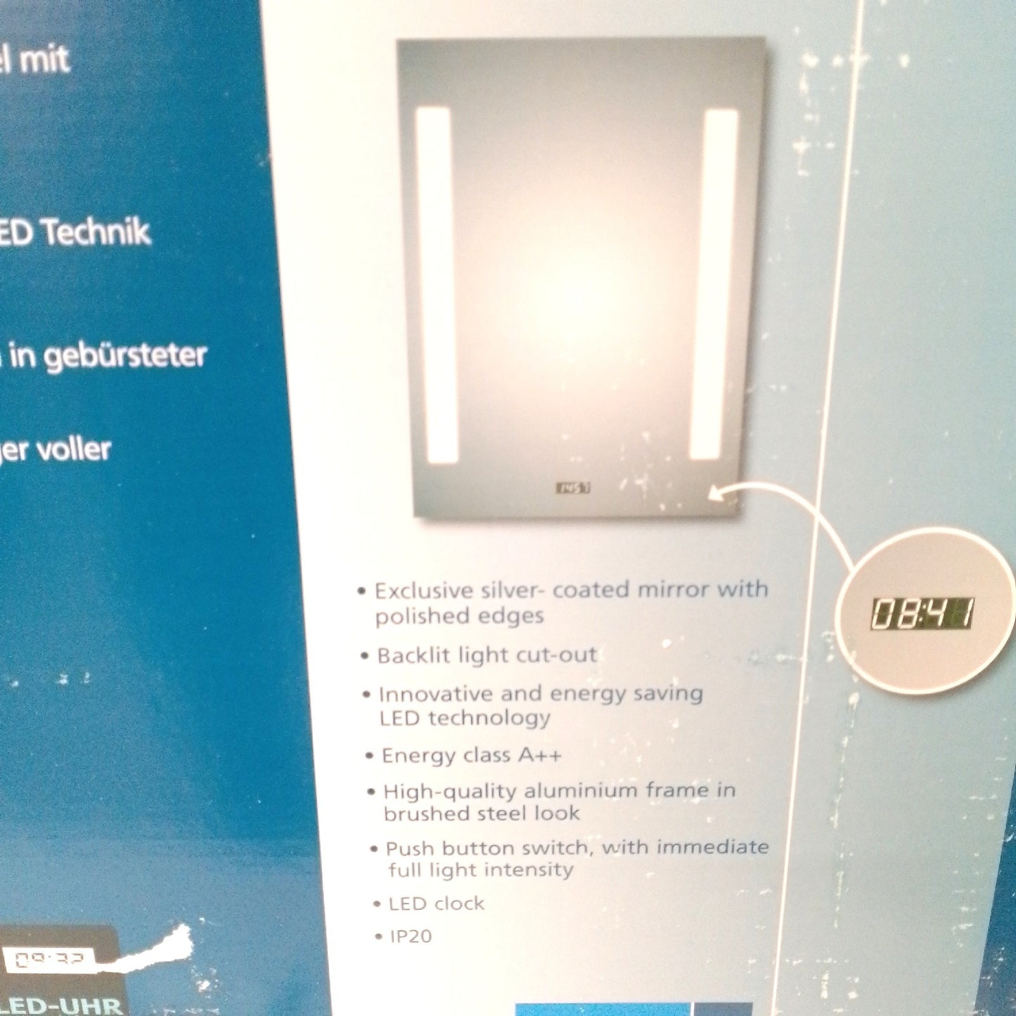 DSK LED-Lichtspiegel Chrystal Creek 50x70 cm Mit Kippschalter