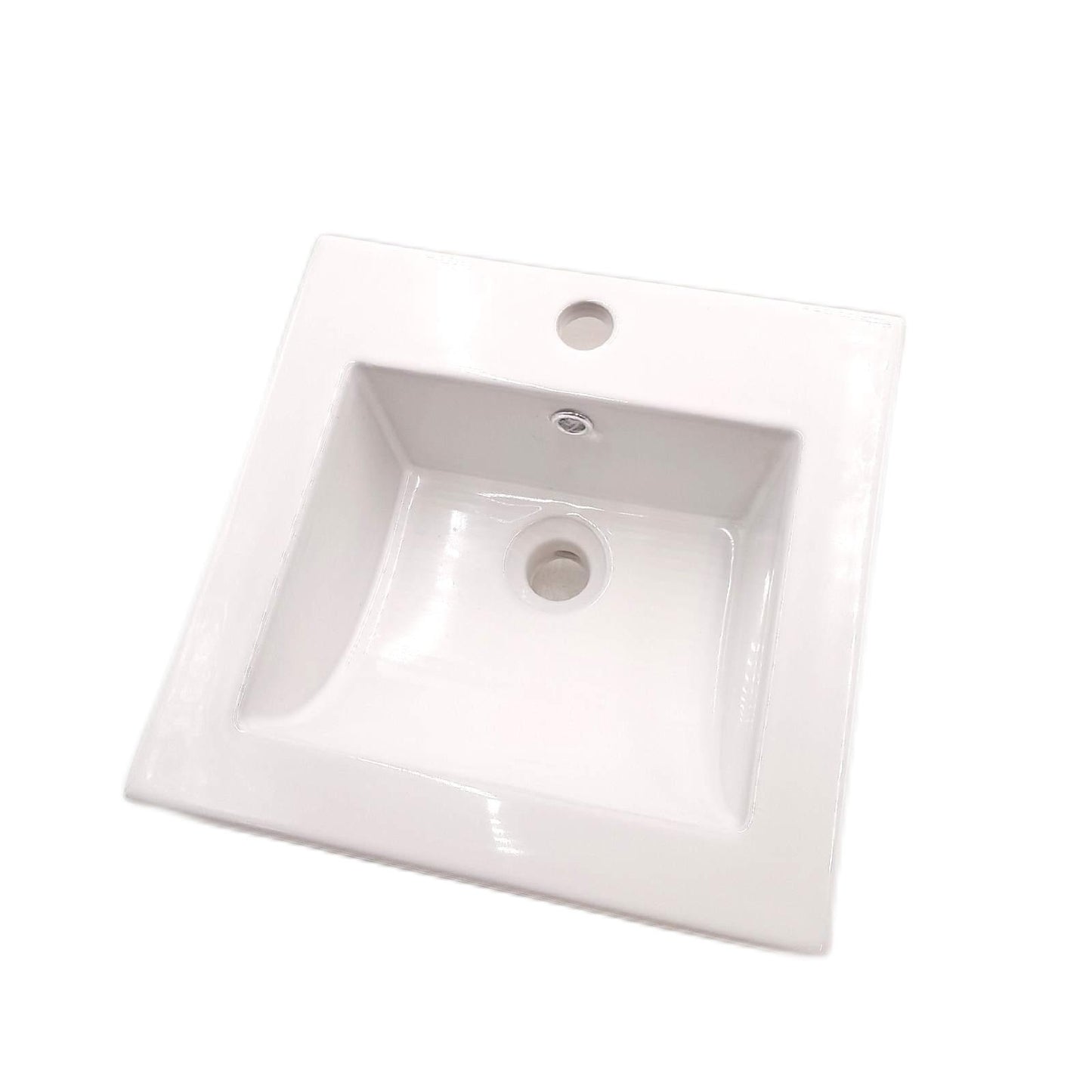Maximus Waschbecken Badkeramik Badezimmer Cheese Qubo 40 cm Weiß Modernes Design elegant