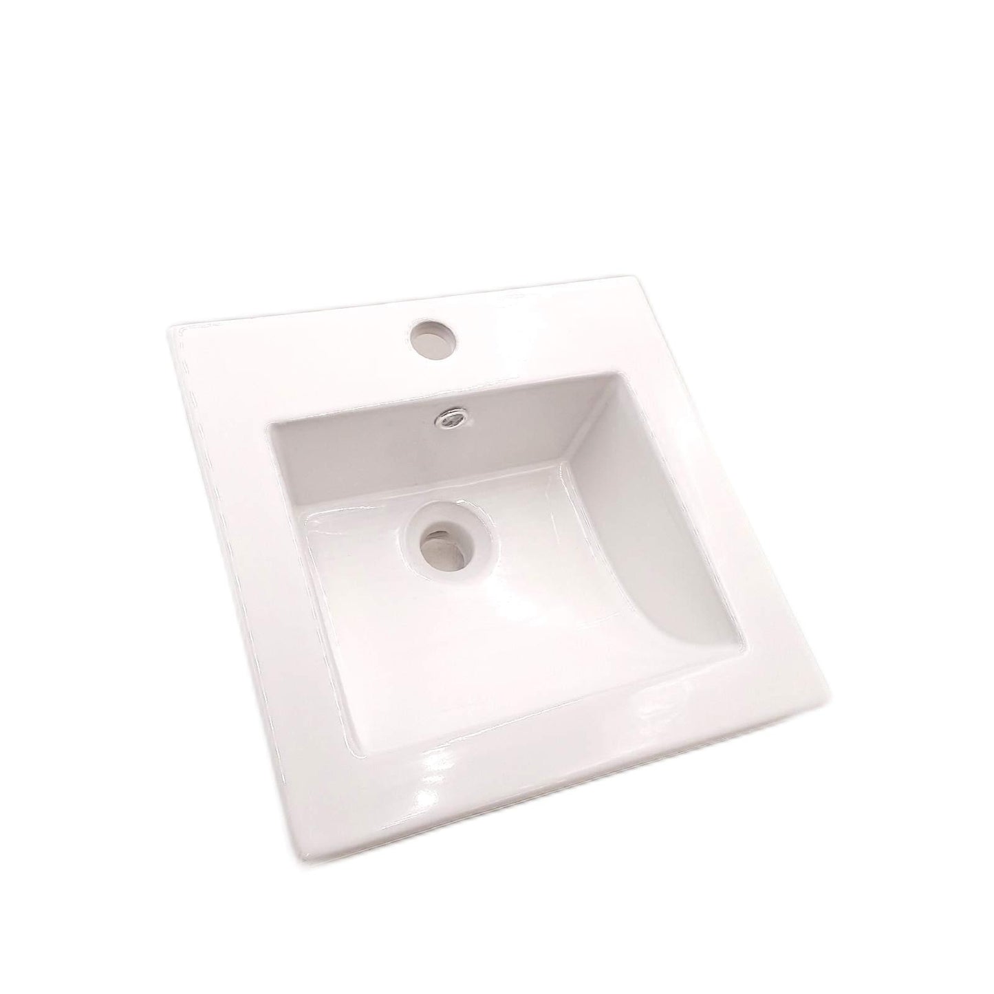 Maximus Waschbecken Badkeramik Badezimmer Cheese Qubo 40 cm Weiß Modernes Design elegant