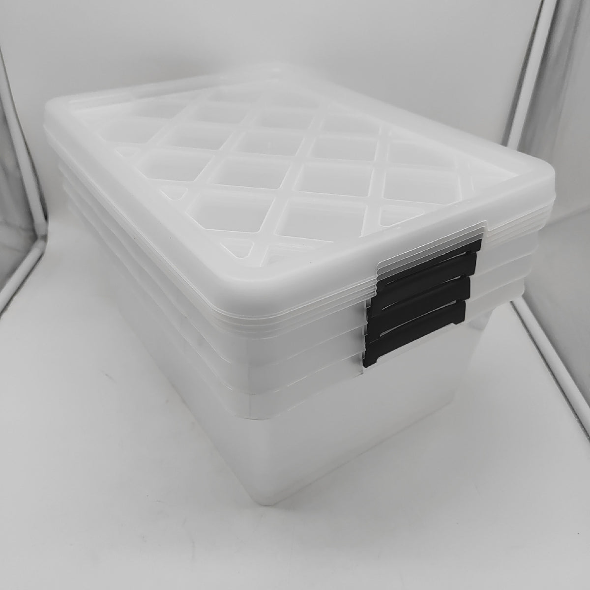 Aufbewahrungsboxen Kunststoff Haushaltsartikel ca 12 Liter transparent stapelbar mit Deck