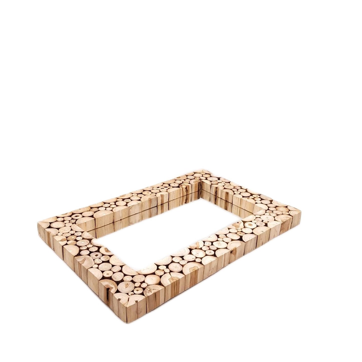 Spiegel Teak Spiegel Holz Braun 50x75cm Wanddekoration Wohnkultur Elegant