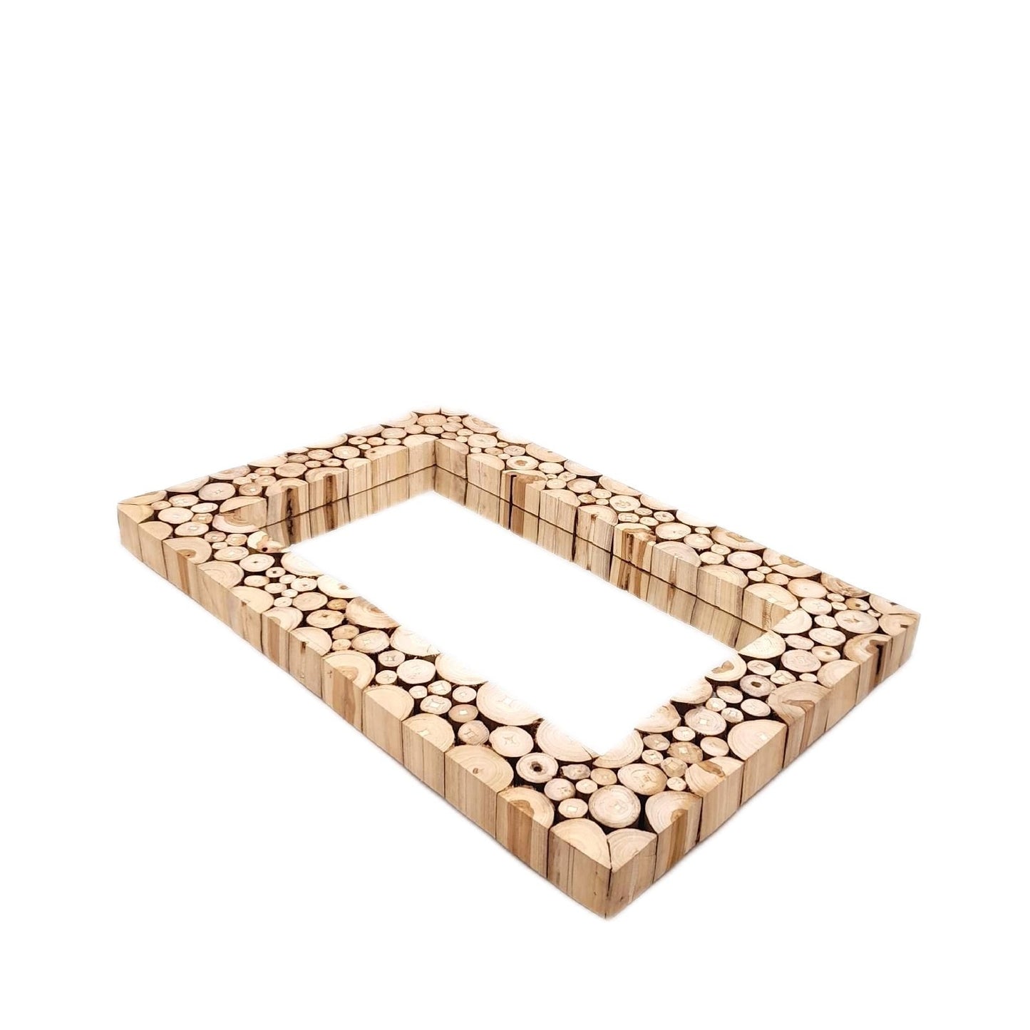 Spiegel Teak Spiegel Holz Braun 50x75cm Wanddekoration Wohnkultur Elegant