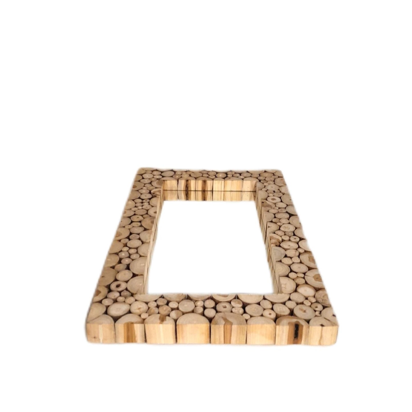 Spiegel Teak Spiegel Holz Braun 50x75cm Wanddekoration Wohnkultur Elegant