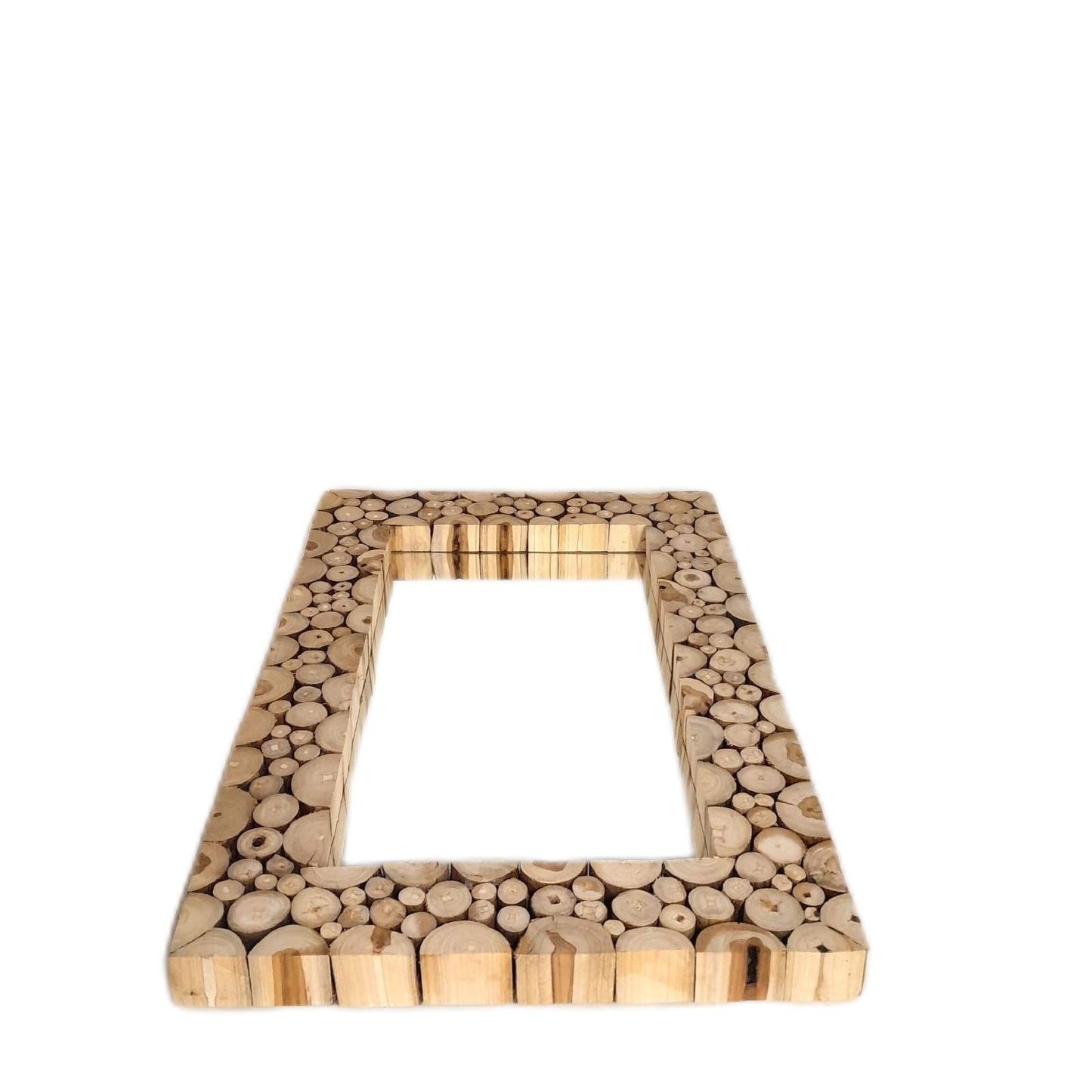 Spiegel Teak Spiegel Holz Braun 50x75cm Wanddekoration Wohnkultur Elegant