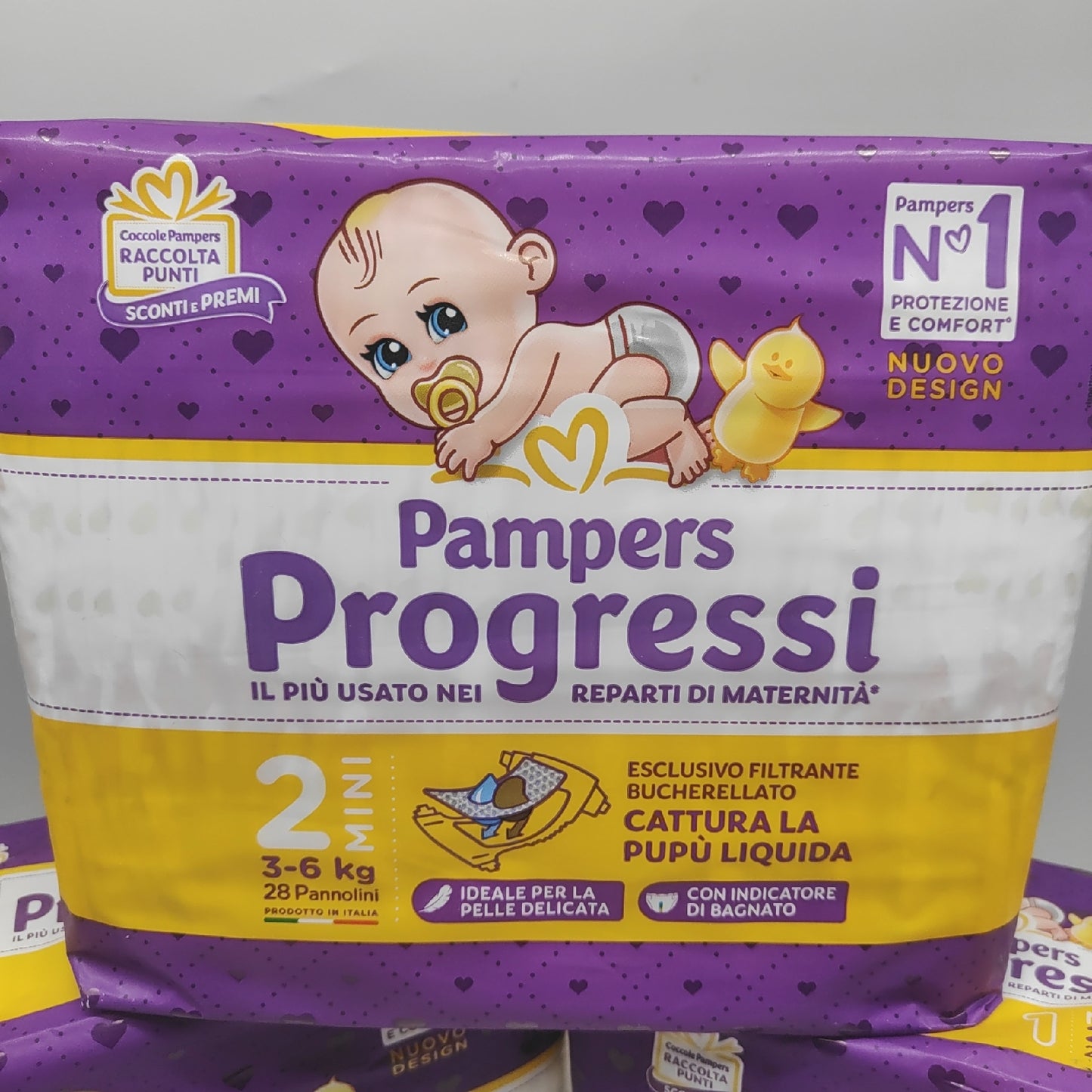 Pampers progressi Windeln 2 bis 5 kg Größe 1 neues Design 3x 28 Stück