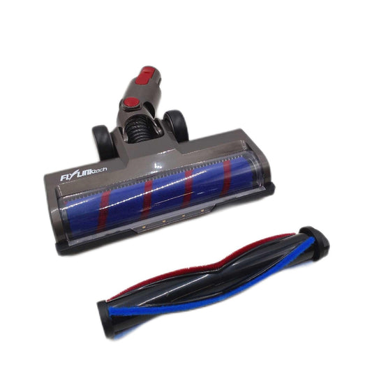 FLYLINKTECH Ersatzbuerste mit LED Licht flexibler Rotation 2 Rollen kompatibel Dyson V7 V8 V10 V11 V15
