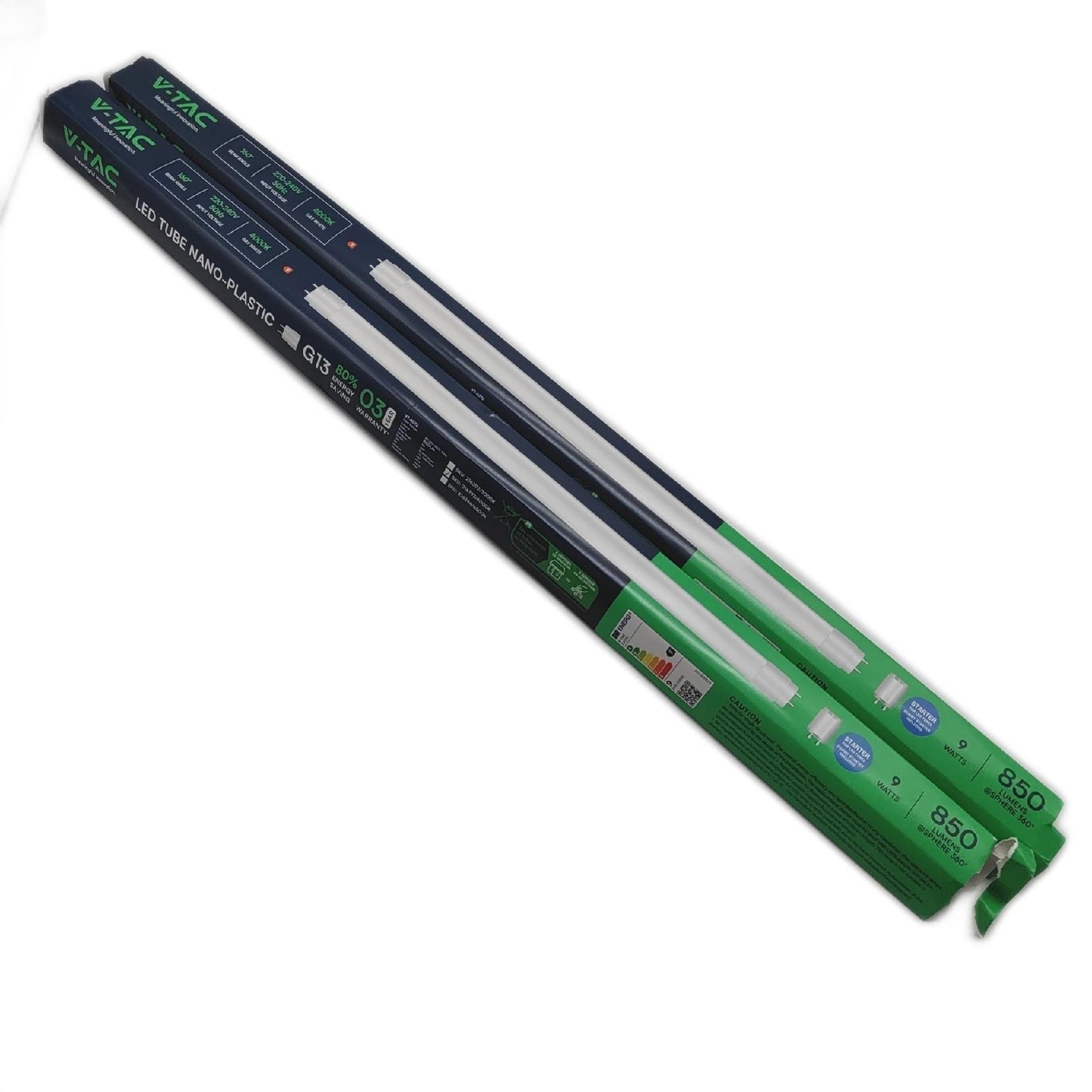 V TAC 2x LED Röhren 60 CM T8 G13 7,5W 850 Lumen Chip Samsung Röhren für Decke