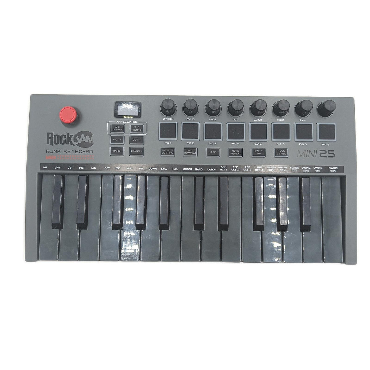 RockJam MIDI Keyboard Controller Musikinstrument Go 25 Key USB Bluetooth Drum Pads Keyboard