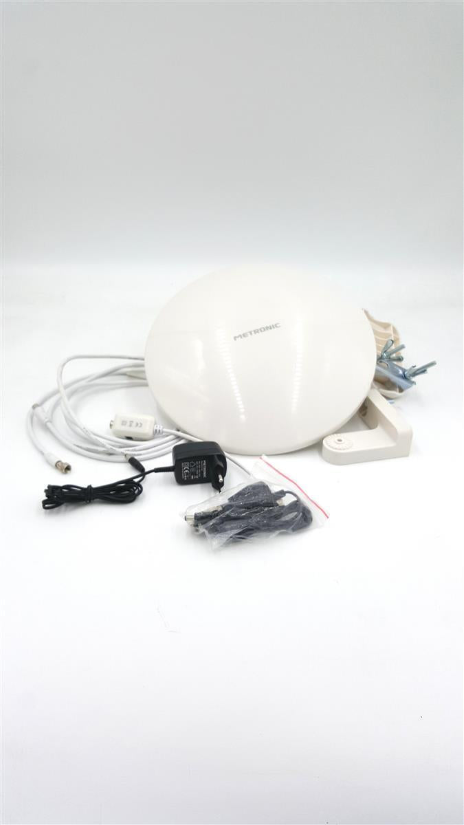 Metronic Antenne Empfangstechnik 427017 Ausrichtbare Antenne mit FS Stecker 36 dB Weiß Verstärkung