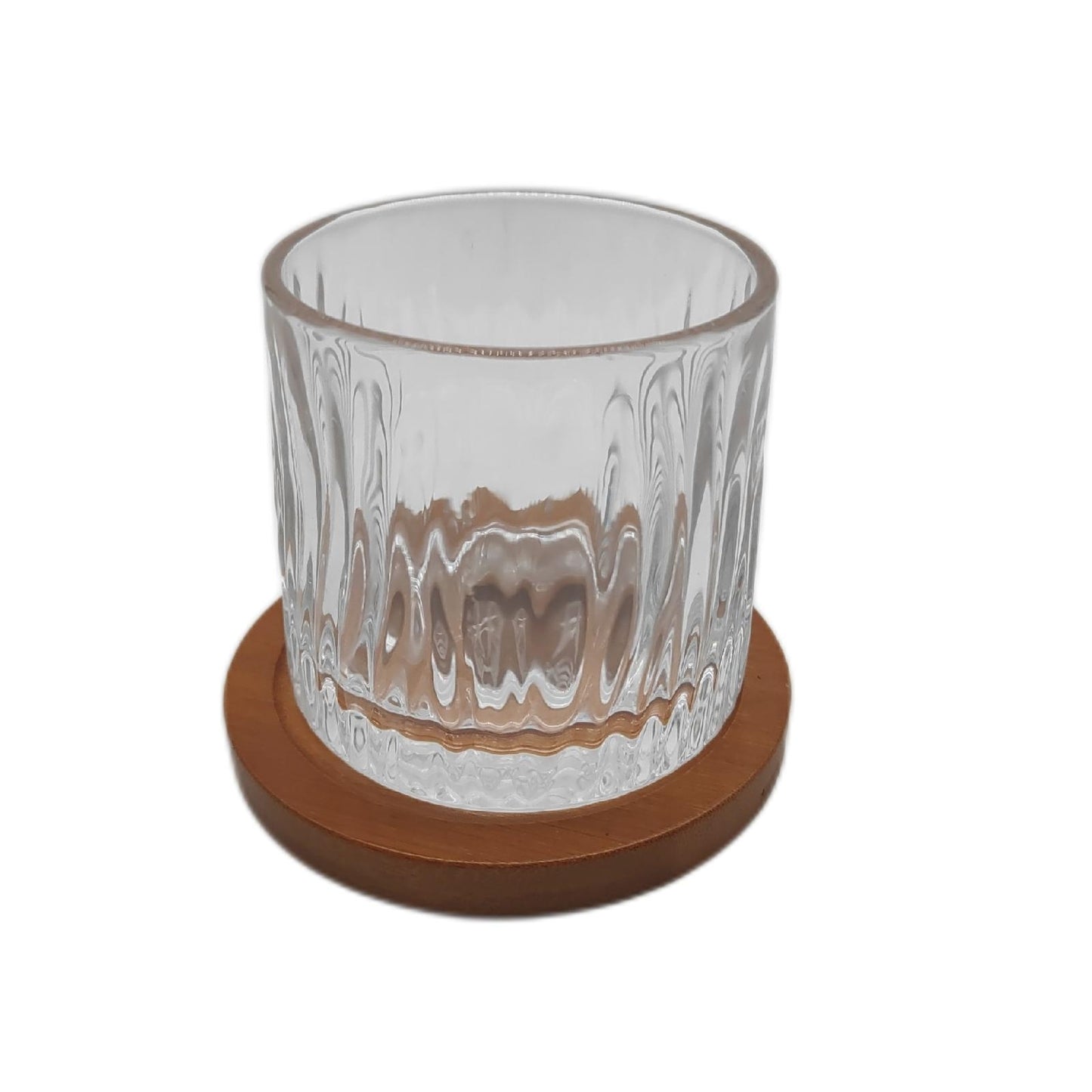 Uten Wasserglas Trinkglas Spirituosen Zubehör Rotierendes Wasserglas 275 ml Bambus Untersetzer Whisky