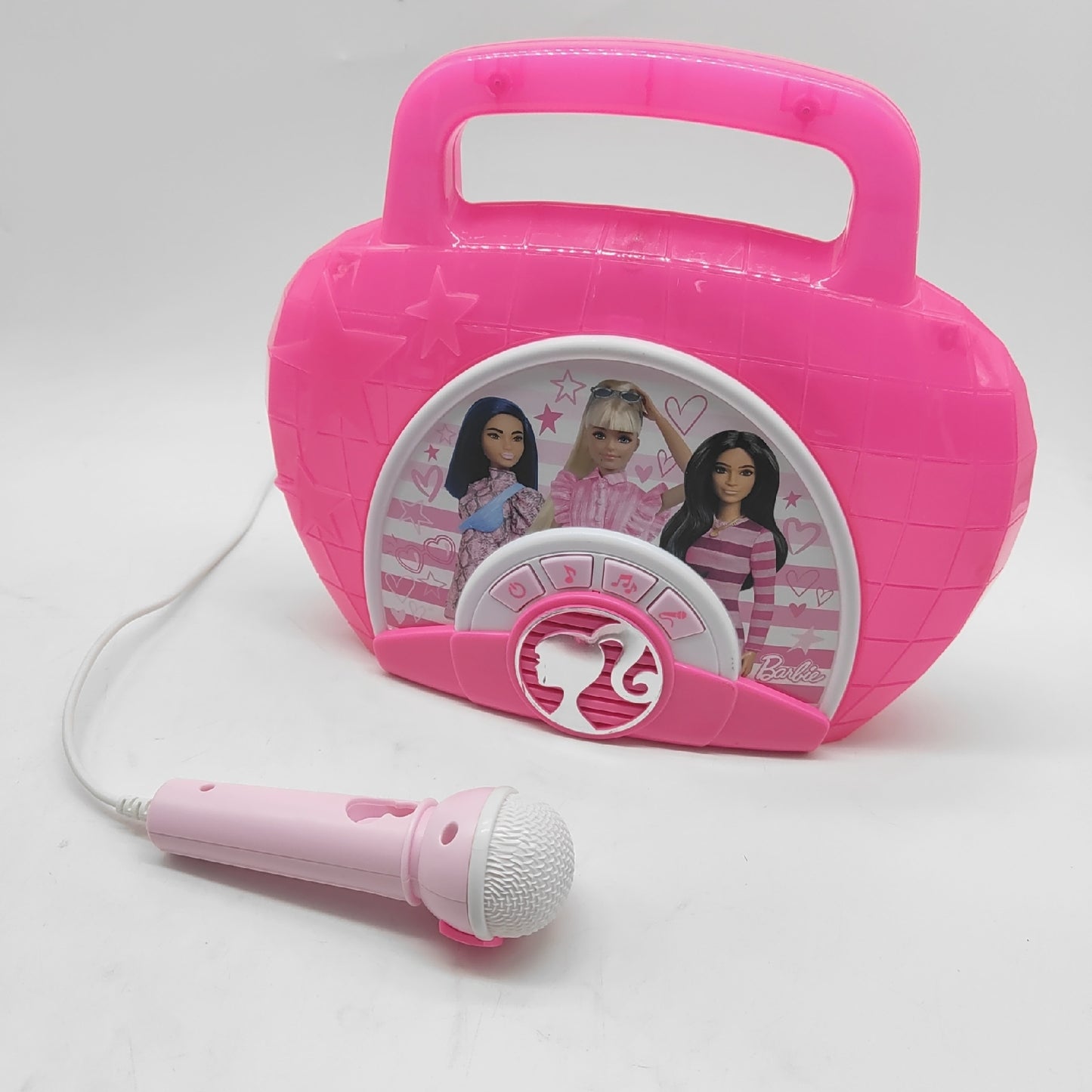 Barbie Boombox Spielzeug Musikgerät Sing Along Mikrofon blinkende Lichter Spaß