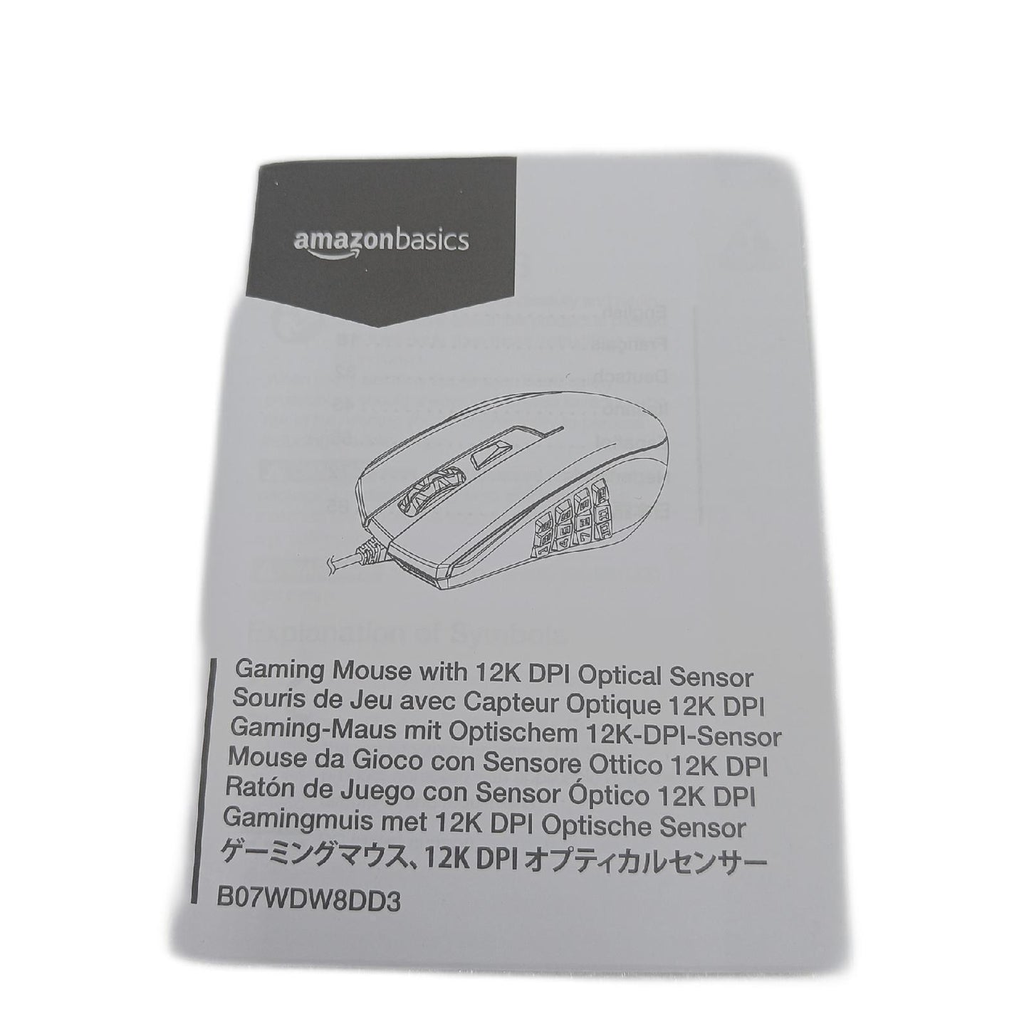 Amazon Basics Gaming Maus Computerzubehör Modell mit 12000 dpi Präzision Steuerung für Gamer