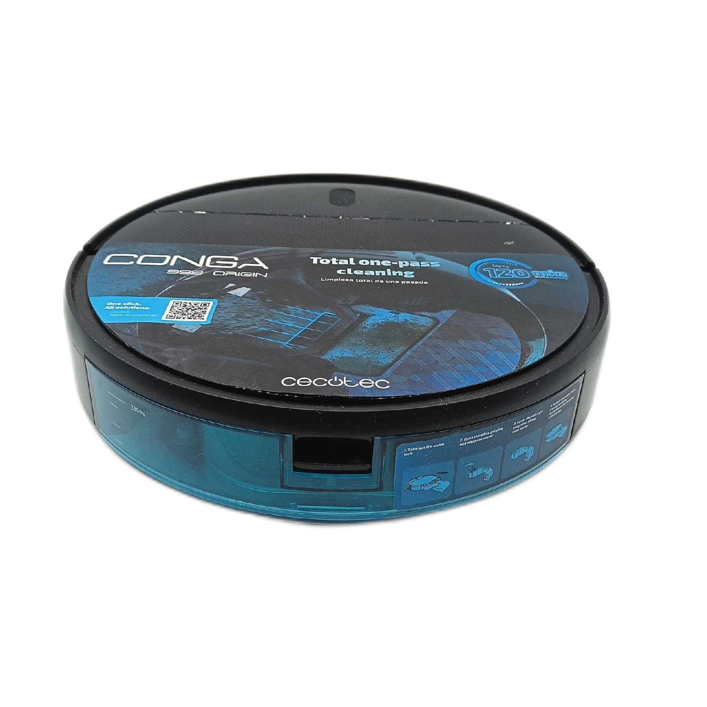 Cecotec Staubsaugerroboter Conga 999 Origin X-Treme. Zufällige Technologie, 1400Pa, 2 Seitenbürsten, 120 Minuten Autonomie, 6 Programme, Steuerung mit Cecotec-App und Fernbedienung, 2 Wischtücher