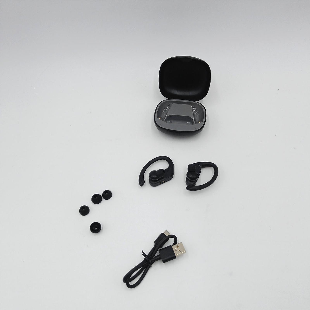 AQL Sport Boost Charge  Bluetooth-Kopfhörer  Bluetooth-Sportkopfhörer – kabelloses Stereo – wasserdicht – Ladekoffer für 5 Aufladungen – Schwarz
