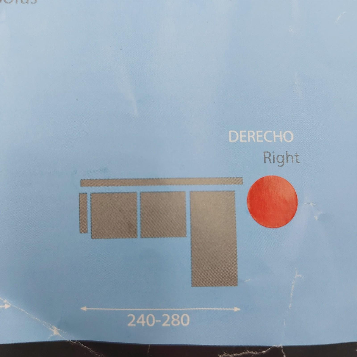 Martina Home - Elastischer Bezug für Sofa  Modell Túnez  Eckteil rechts  Stoff  Elfenbeinfarbe  3-Sitzer  BRAZO DERECHO visto de frente 240 cm a 280 cm