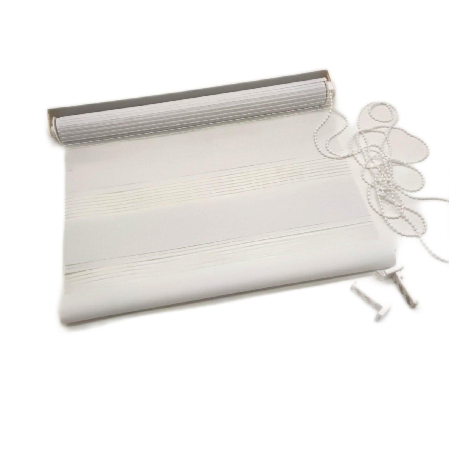 Blindecor - Indus doppelrollo klemmfix ohne bohren - duo rollo klemmfix Gebrochenes Weiß - 47 x 180 cm (Breite x Länge) Stoffgröße 44 x 175 cm