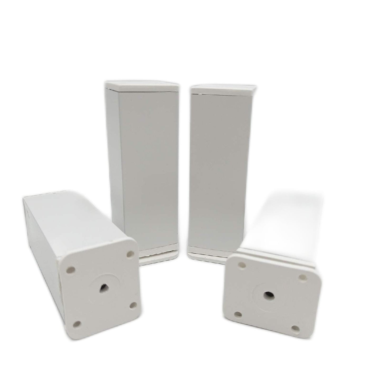 Alusfera Möbelfüße - Höhenverstellbar - Möbelfüße Verstellbare - Möbelfuß - Schrankfüsse - Möbelbeine 4 Stück 40x40mm - Metal Füße für Möbel 120mm - Möbelzubehör - Weiß