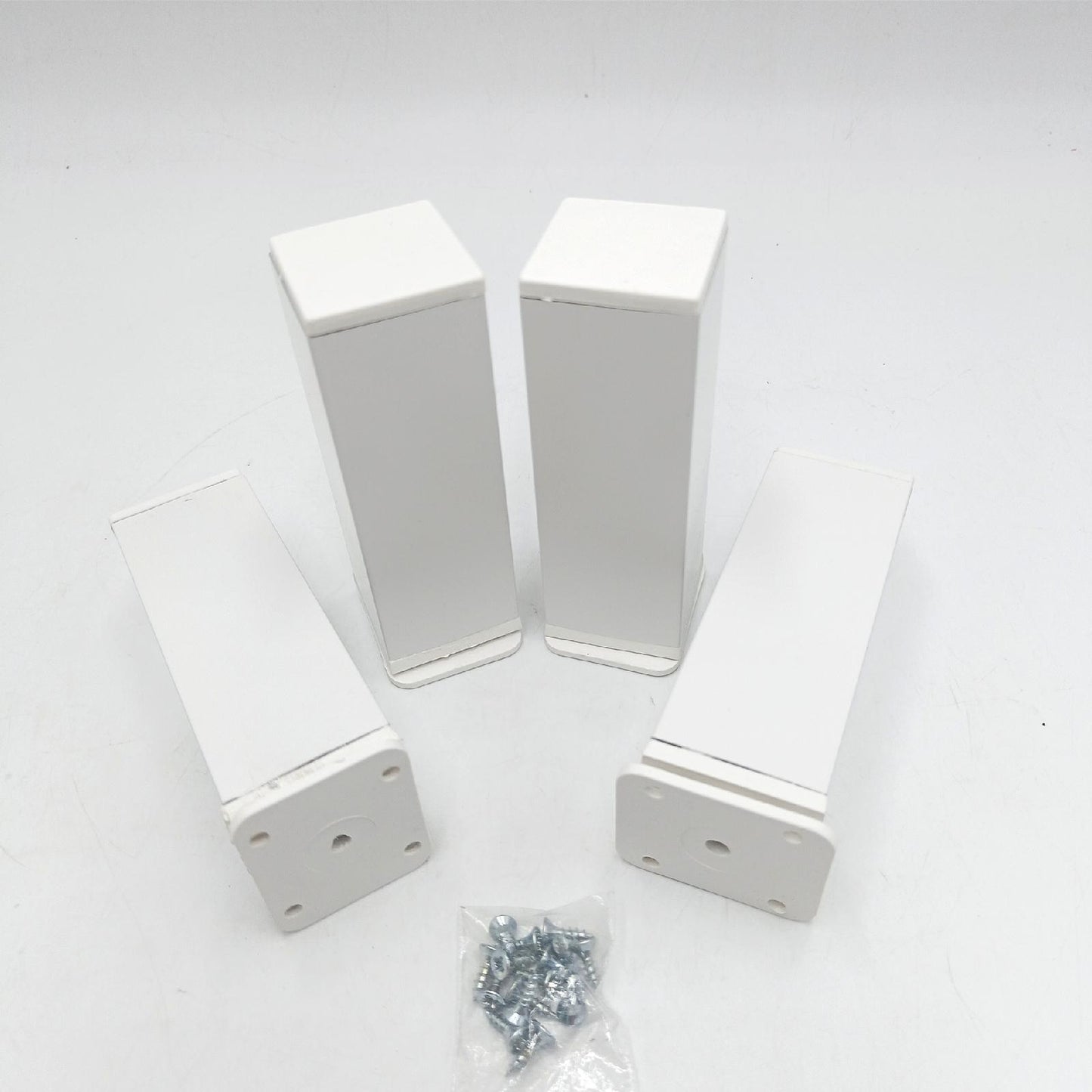 Alusfera Möbelfüße - Höhenverstellbar - Möbelfüße Verstellbare - Möbelfuß - Schrankfüsse - Möbelbeine 4 Stück 40x40mm - Metal Füße für Möbel 120mm - Möbelzubehör - Weiß
