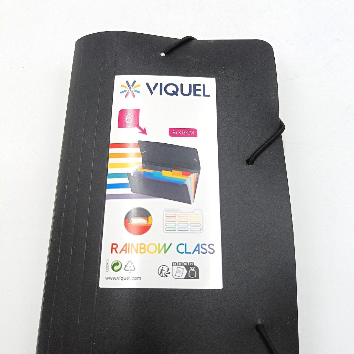 Viquel Rainbow Class – Ordnungsmappe für Büro – Dokumententasche mit 6 Positionen – Organizer für Büro ausziehbar – Ordnungsmappe aus Kunststoff