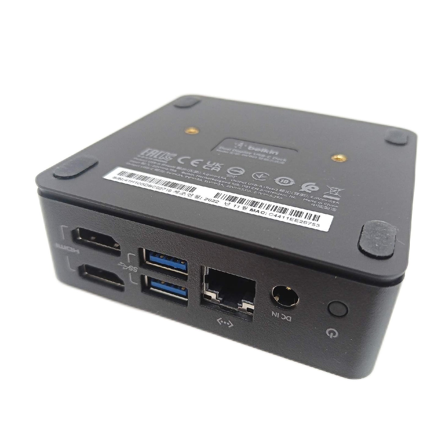 Belkin USB-C-Docking-Station für 2 Bildschirme, 85 W, HDMI, USB-A 3.1 (1. Gen.), USB-C, Gigabit-Ethernet, 135-W-Netzteil, Audio-Ein/Ausgang, USB-Hub für MacBook, Chromebook, Windows und andere Laptops