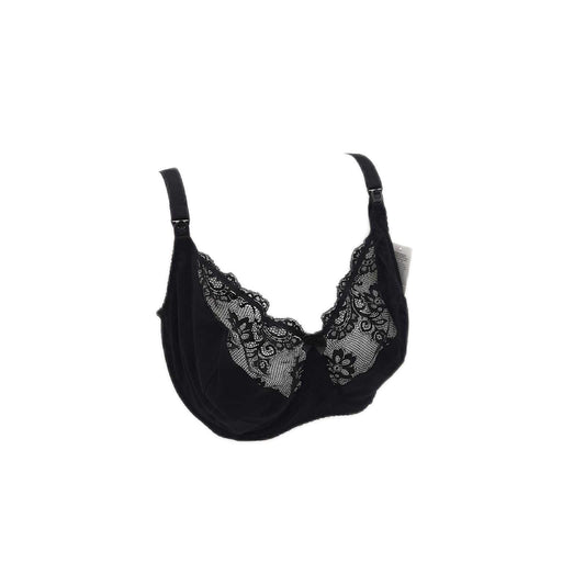 Teyli Damen Still BH - BH Bügel - BH Grosse Grössen Umstandskleidung mit Spitze - Still BH Große Brüste - Damen-BHS Stillen Schwarz 85J