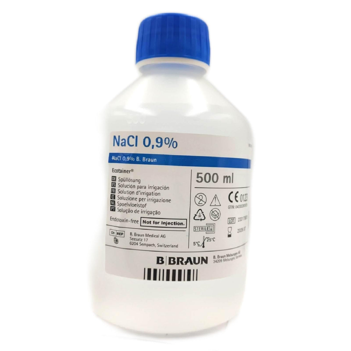 B-Braun - Ecotainer sterile Salzlösung zur schnellen Spülung mit einem hohen Volumen der Lösung  500 ml  36555