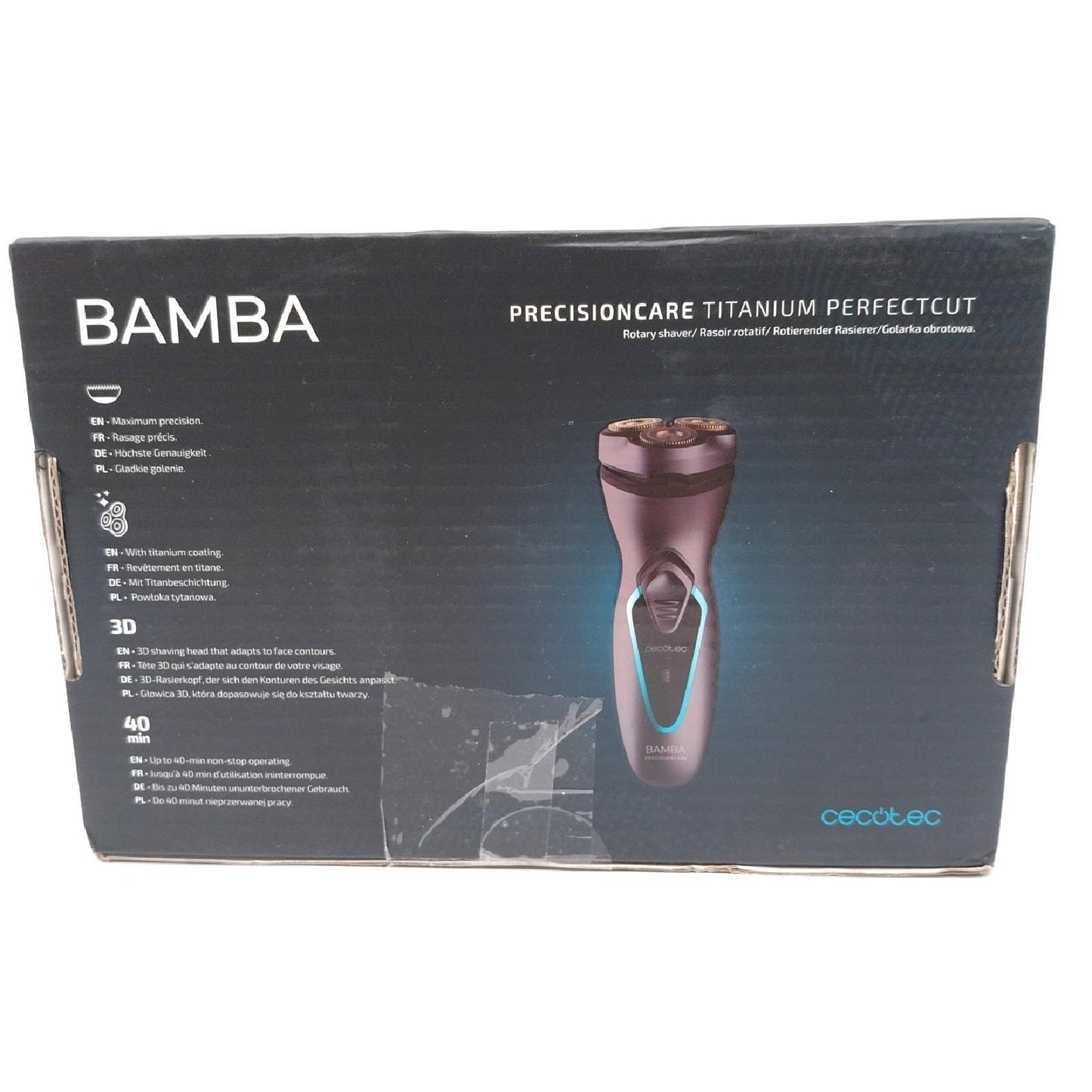 Cecotec Bamba Rasierer Präzisionspflege Titanium PerfectCut 8W Männer schnurlos