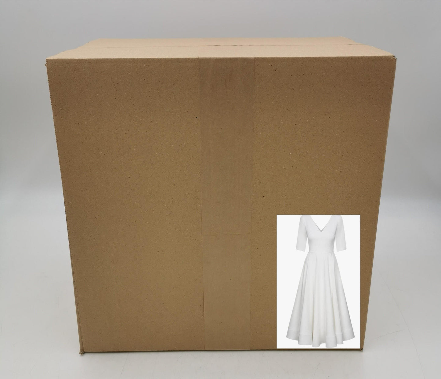 Swing Fashion Women's Sally Rose Damen Midikleid | Elegantes Festliches Kleid | Partykleid | Abendkleid | Hochzeitskleider | Abschlussballkleid | Ballkleid | V-Ausschnitt | 3/4 Ärmel | Weiß | 40 (L)